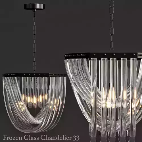 Frozen Glass Chandelier 33 3D model