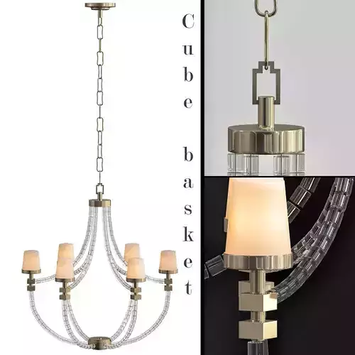 Crystal Cube Basket Chandelier Visual Comfort