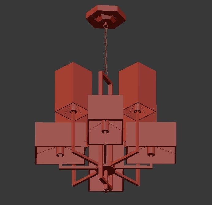 Cubismus Chandelier 3D model_2
