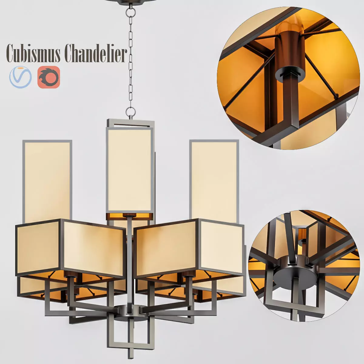 Cubismus Chandelier 3D model_0