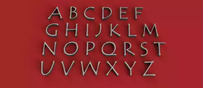 TEMPUS font uppercase and lowercase 3D Letters STL FILE 3D print model