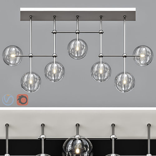 Linear set of balls 3D model
