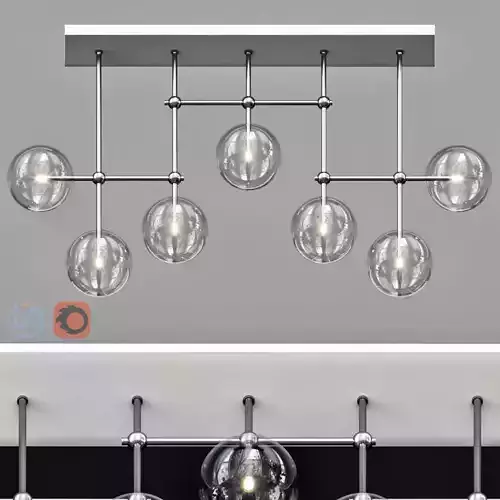 Linear set of balls 3D model