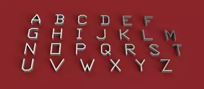 TXT font uppercase and lowercase 3D Letters STL FILE