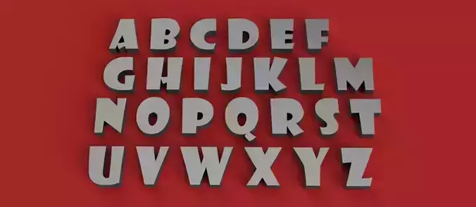 SHOWCARD  font uppercase and lowercase 3D Letters STL FILE 3D print model