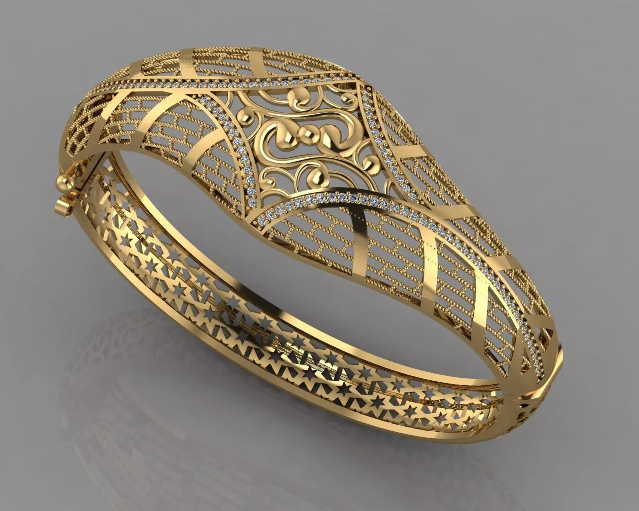 GC GOLD BRC029- Diamond BRACELET 3D print model_0