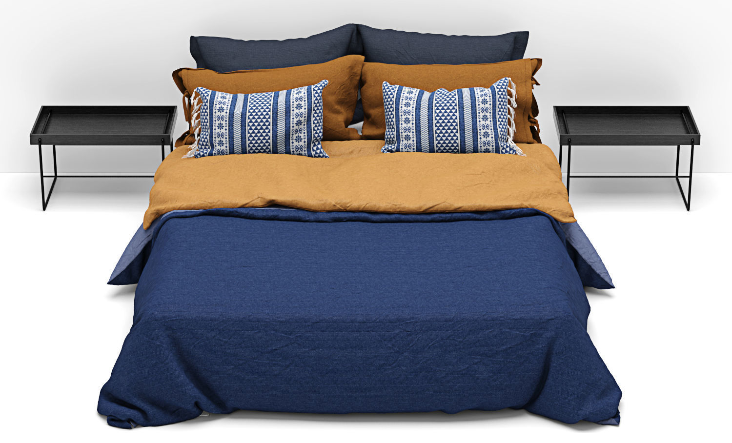 Bed Scandinavian style 3D model_2