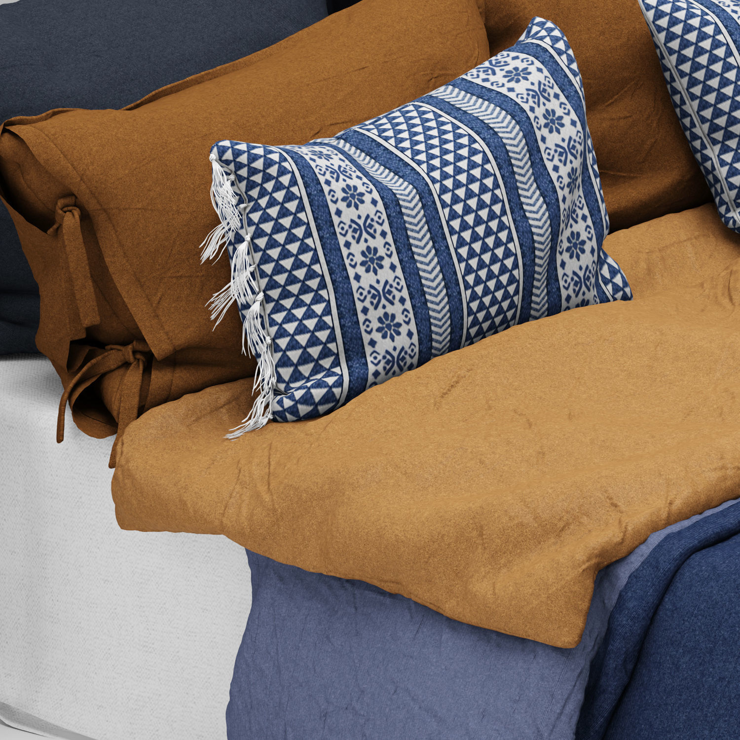 Bed Scandinavian style 3D model_1