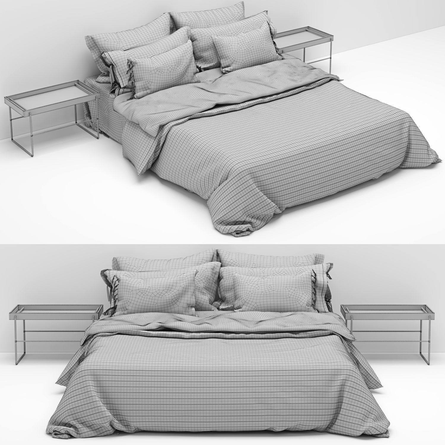 Bed Scandinavian style 3D model_7