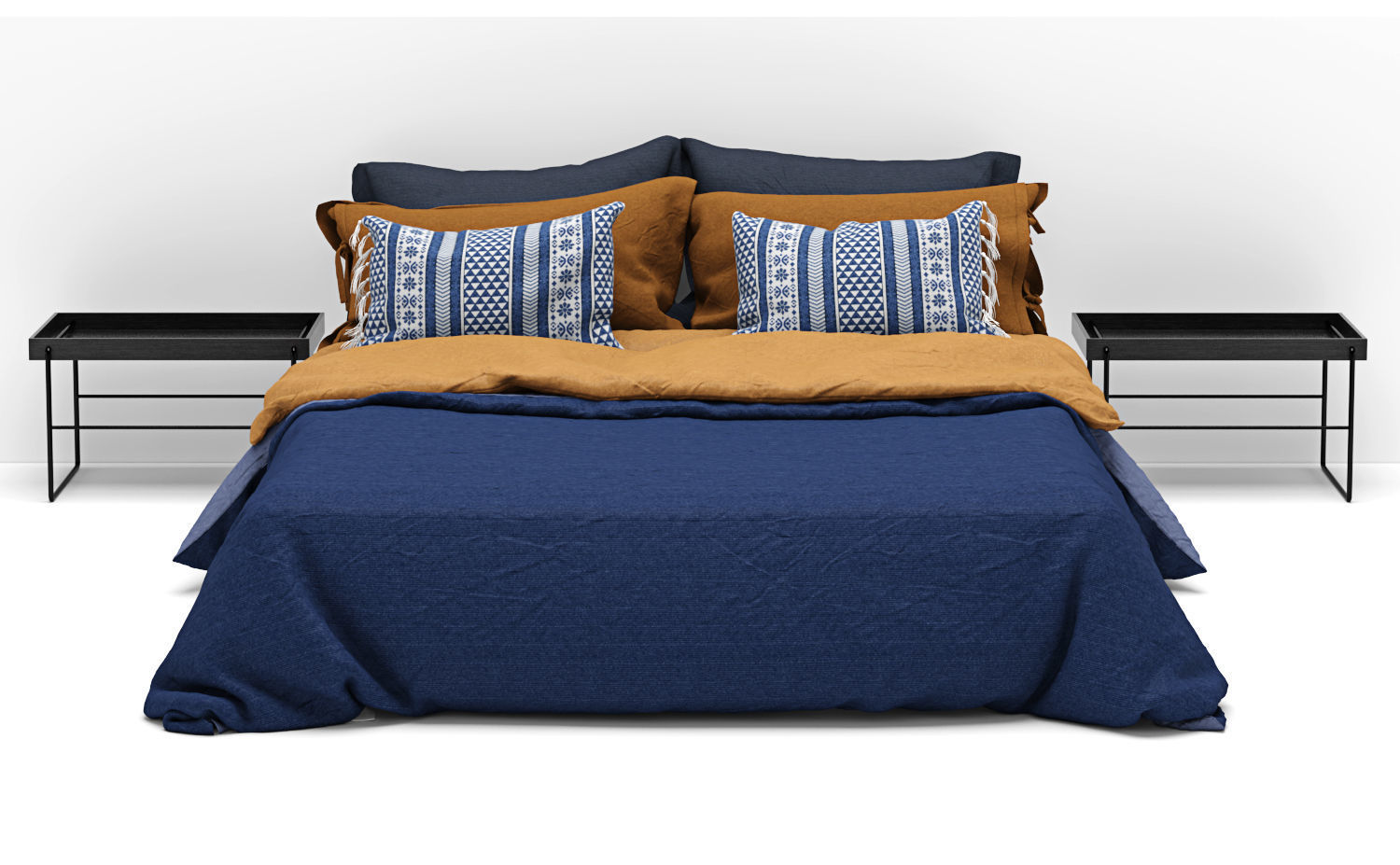 Bed Scandinavian style 3D model_3