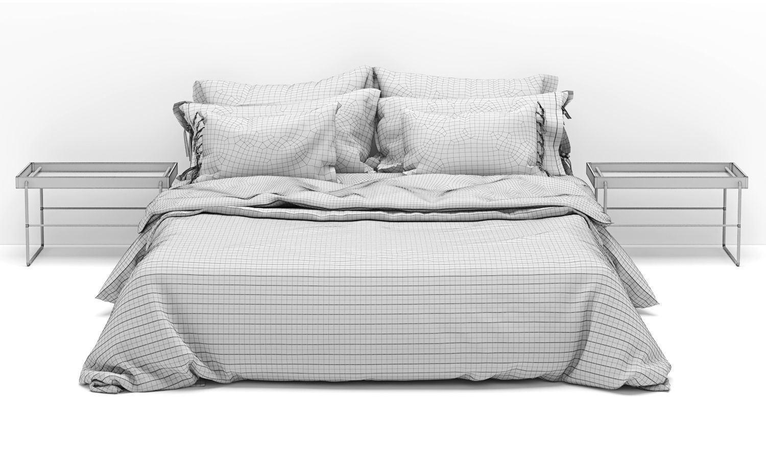 Bed Scandinavian style 3D model_6