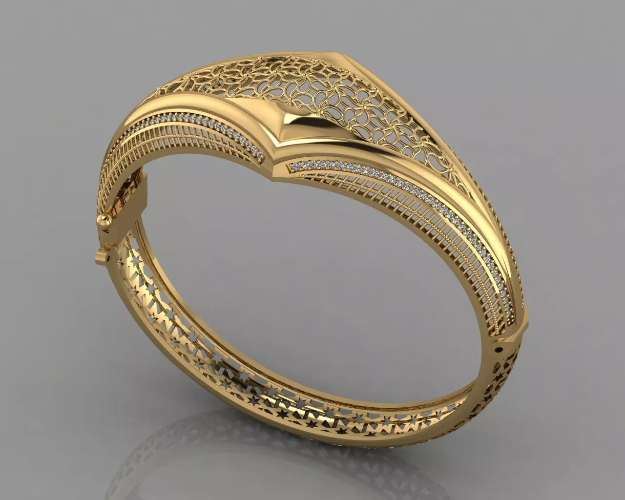 GC GOLD BRC031- Diamond BRACELET 3D print model_0