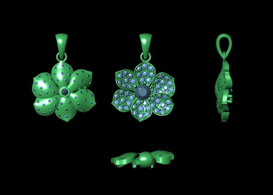 Camellia Pendant 3D print model_3