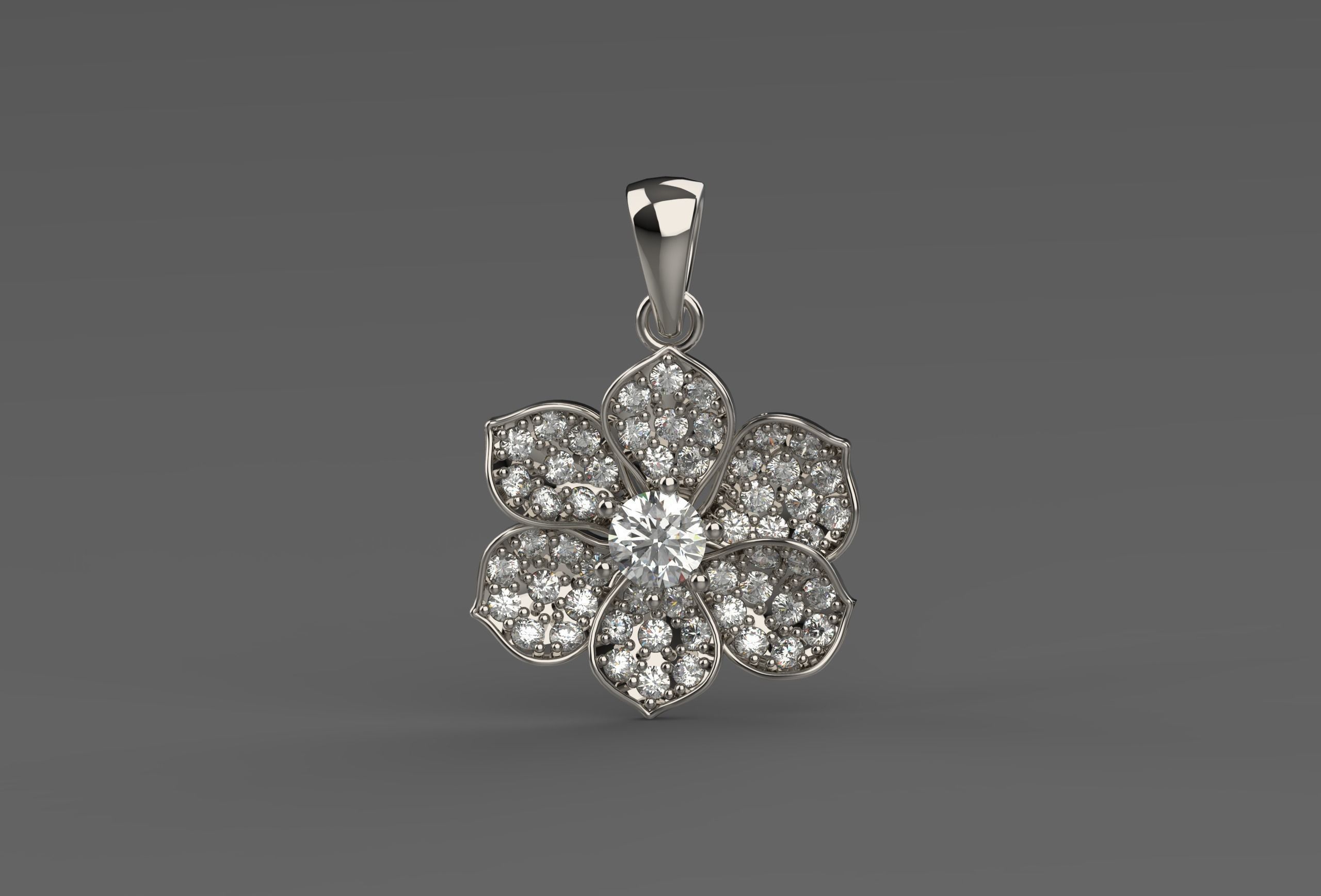 Camellia Pendant 3D print model_1