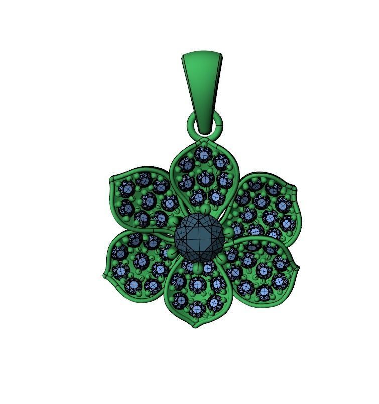 Camellia Pendant 3D print model_6