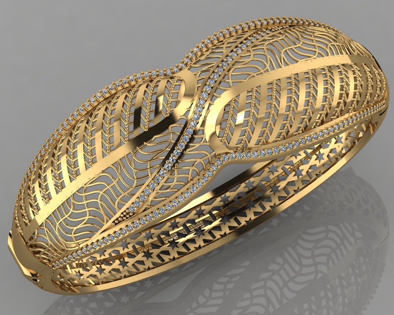 GC GOLD BRC036- Diamond BRACELET  3D print model_1