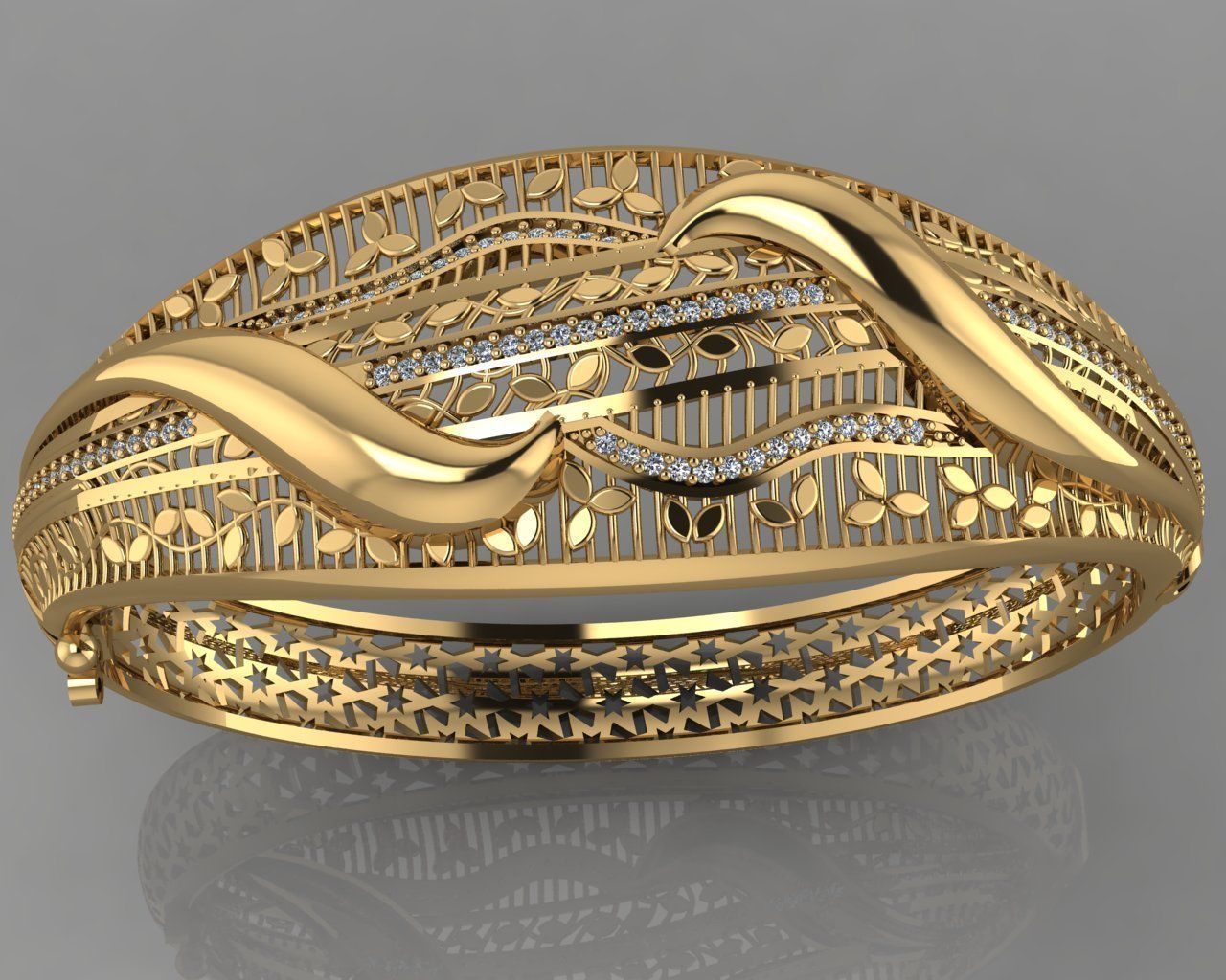 GC GOLD BRC037- Diamond BRACELET 3D print model_1