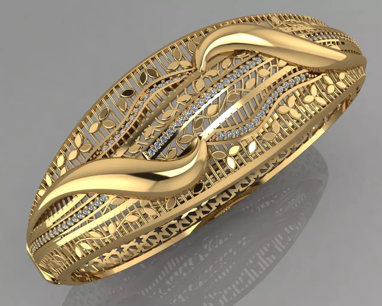 GC GOLD BRC037- Diamond BRACELET 3D print model_0