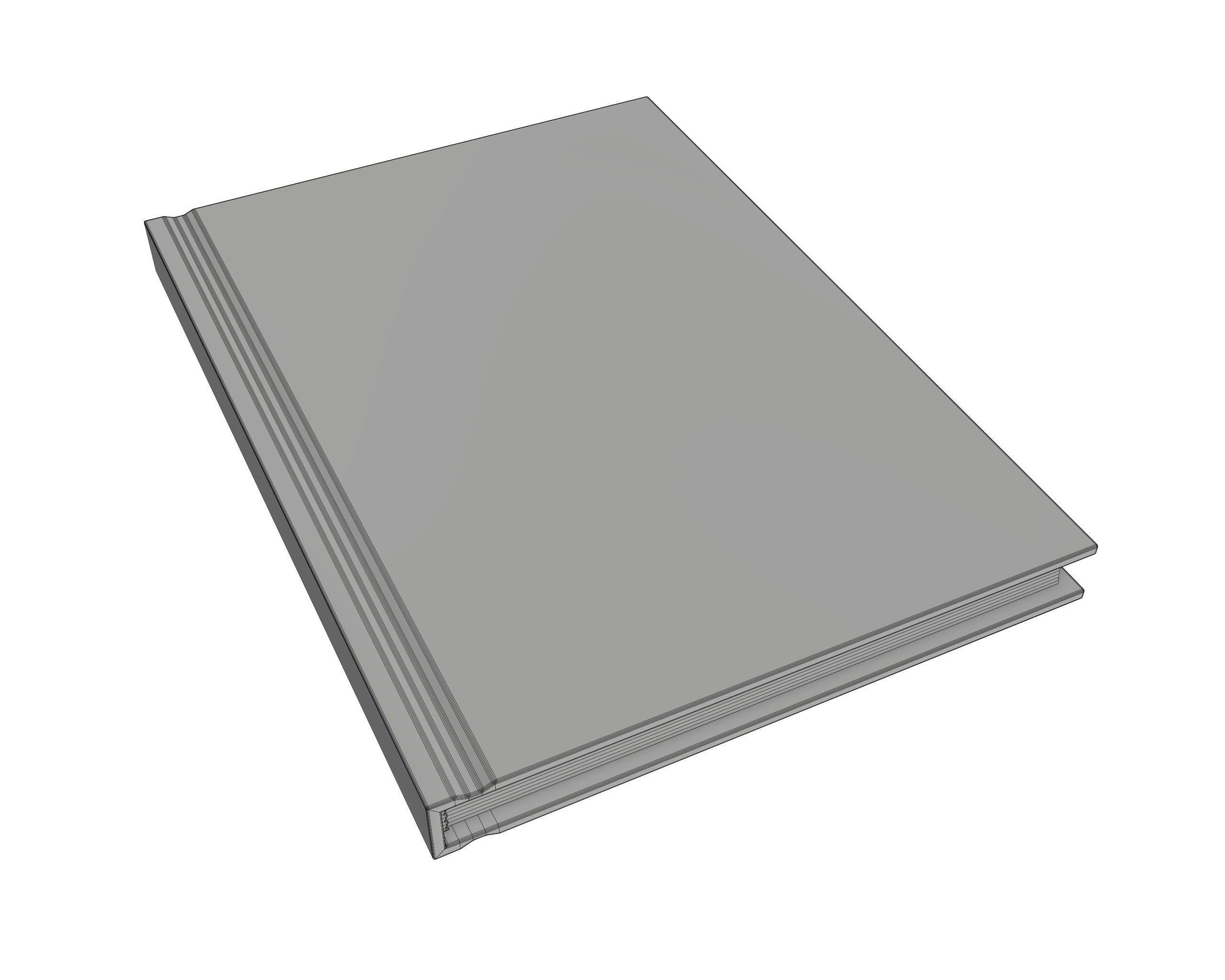 Notebook closed size A6 3D model_4