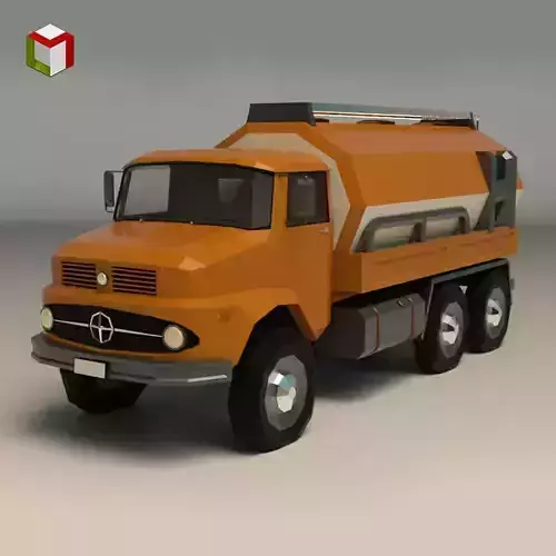 Low Poly Vintage Truck 03 Low-poly 3D model