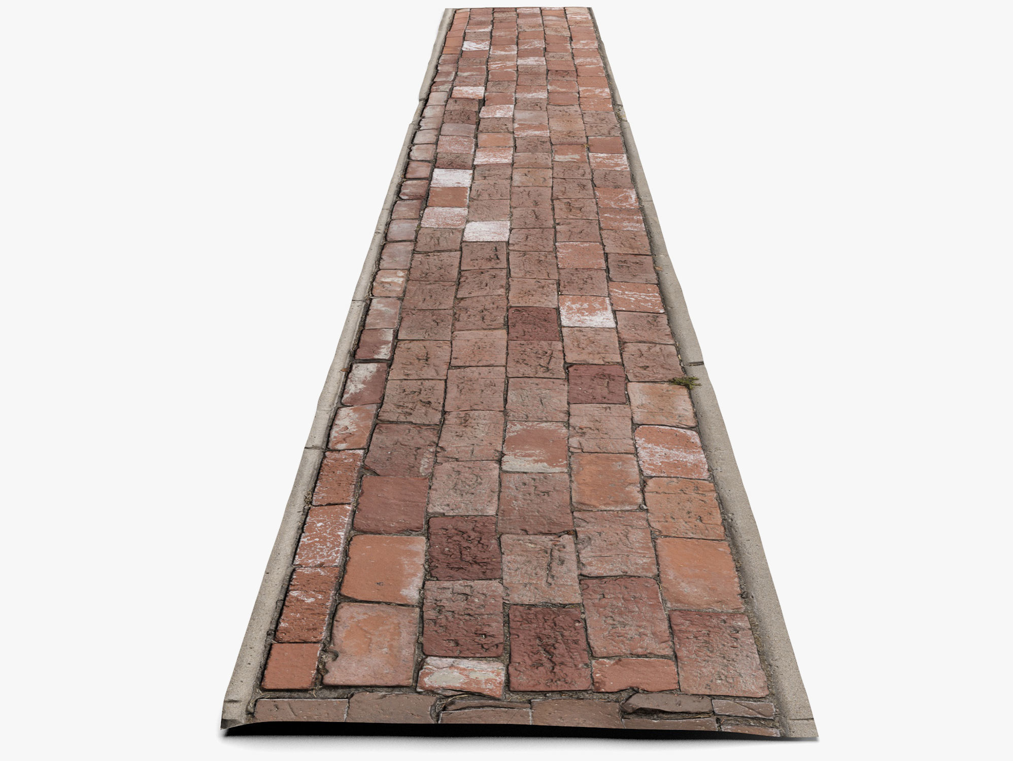 Brick Sidewalk - 16K Scan Low-poly 3D model_2