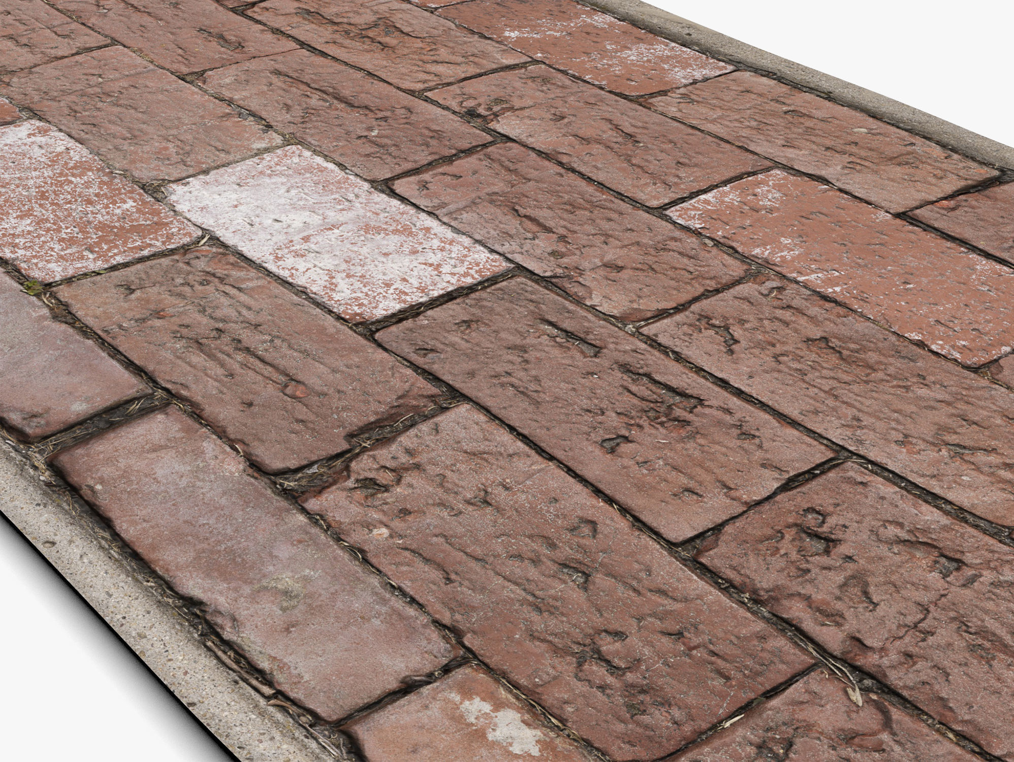 Brick Sidewalk - 16K Scan Low-poly 3D model_4