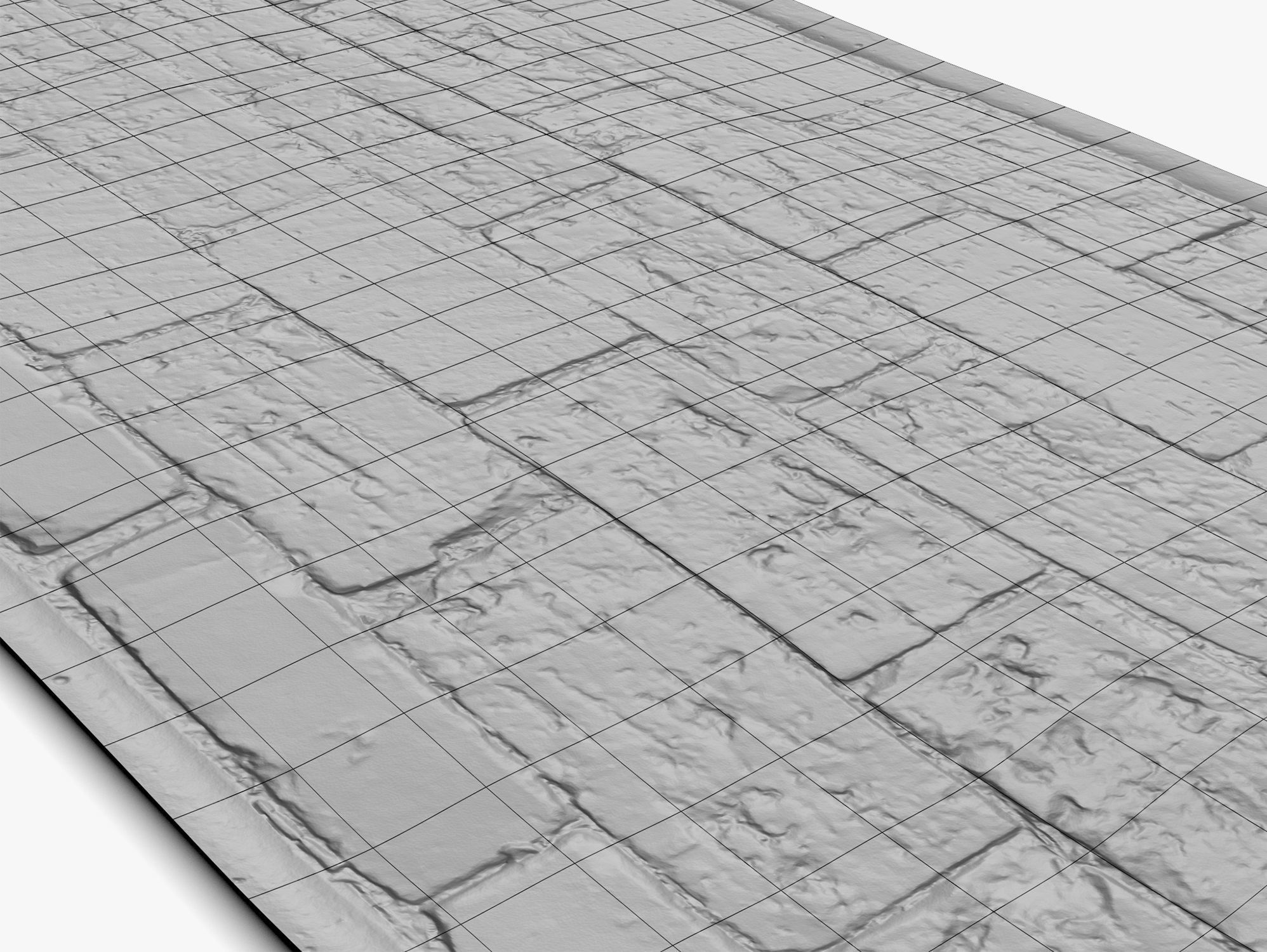 Brick Sidewalk - 16K Scan Low-poly 3D model_6