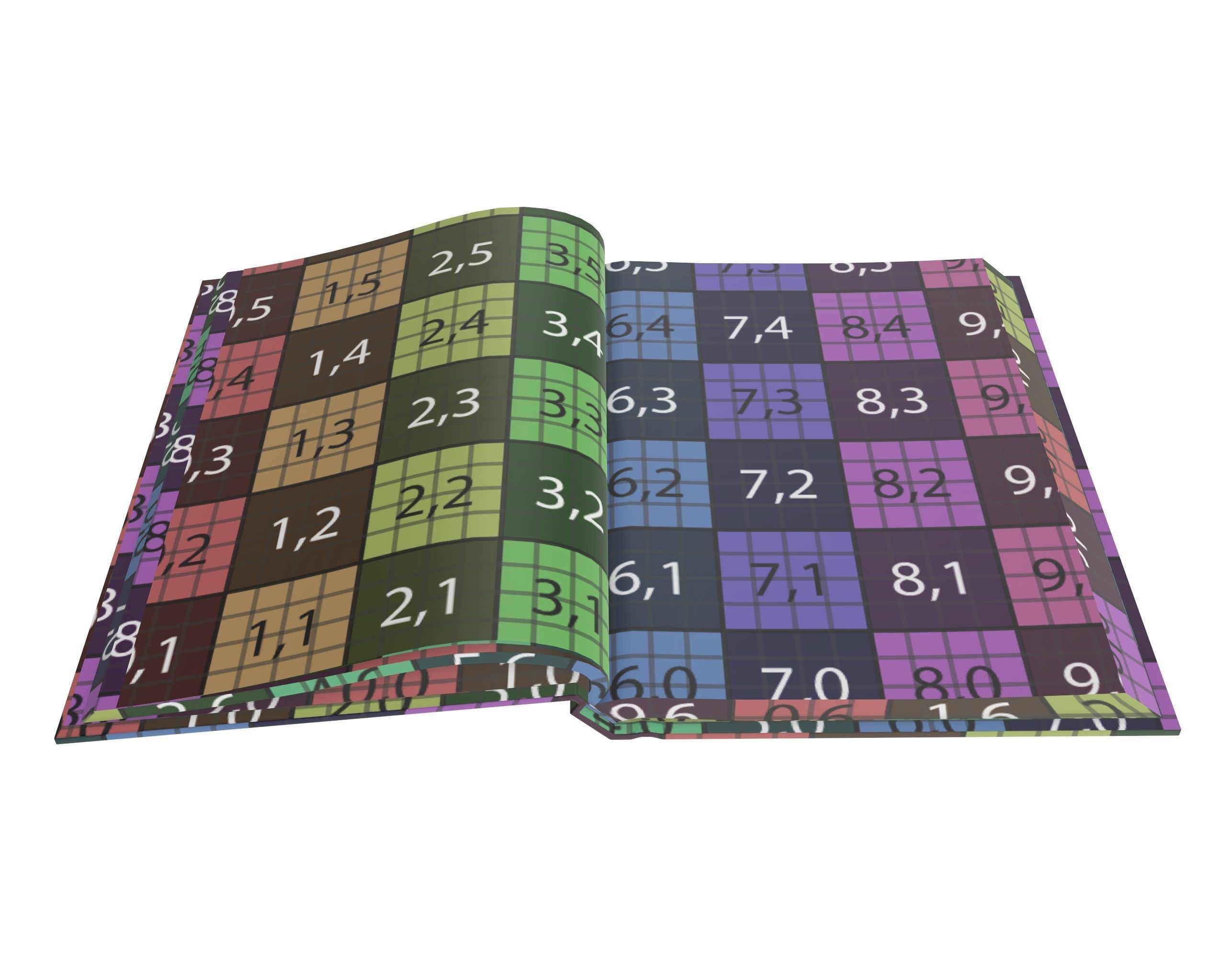 Notebook opened size A6 3D model_9