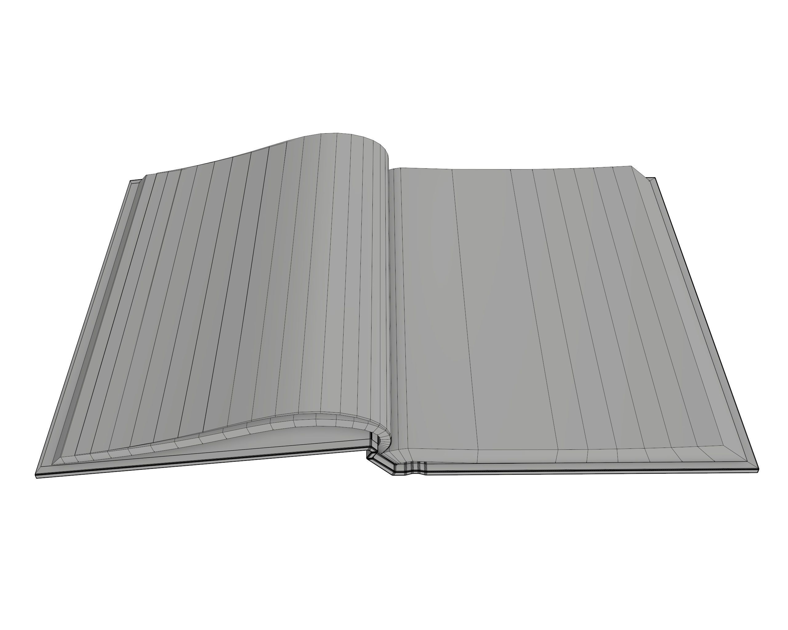 Notebook opened size A6 3D model_5
