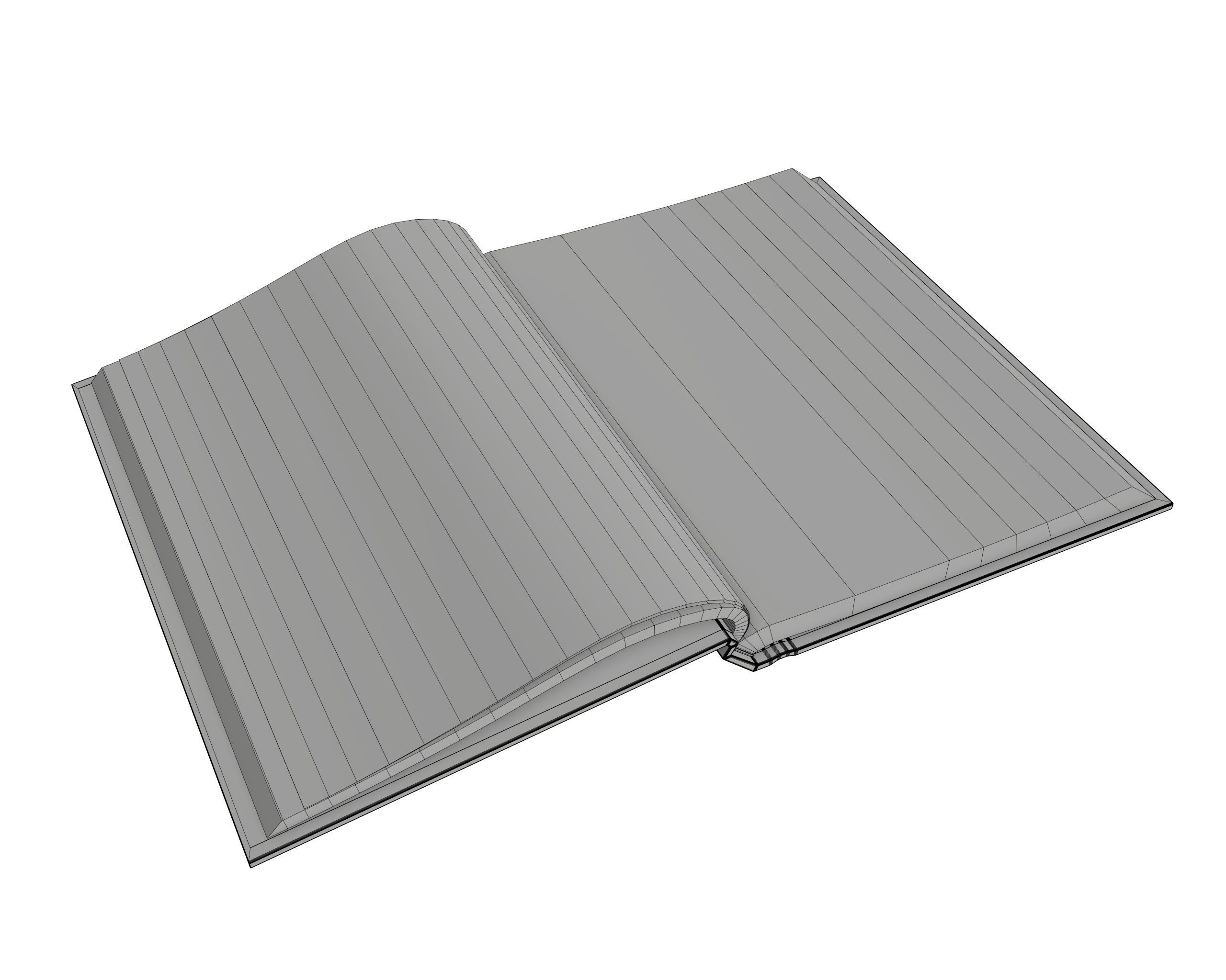 Notebook opened size A6 3D model_4