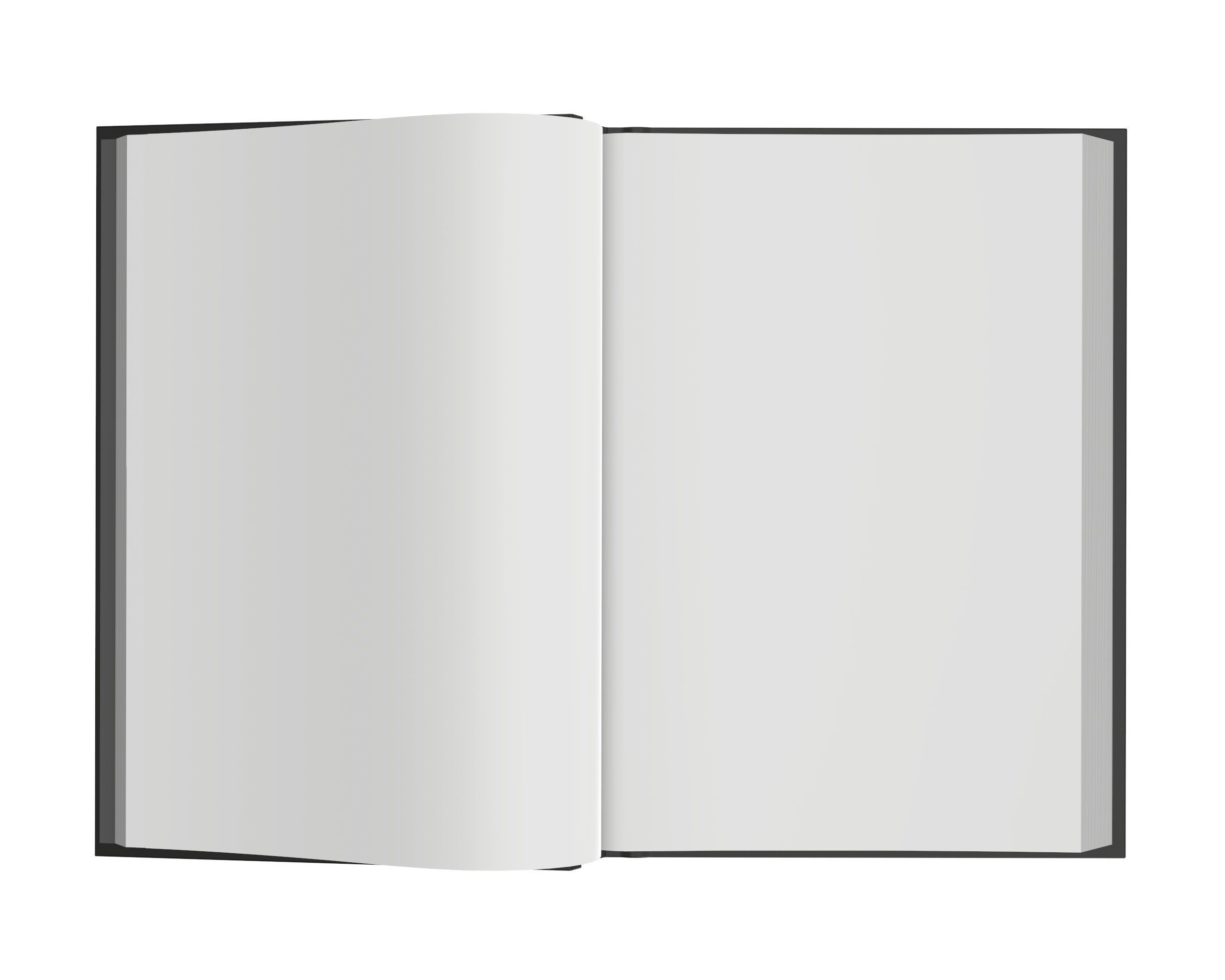 Notebook opened size A6 3D model_3