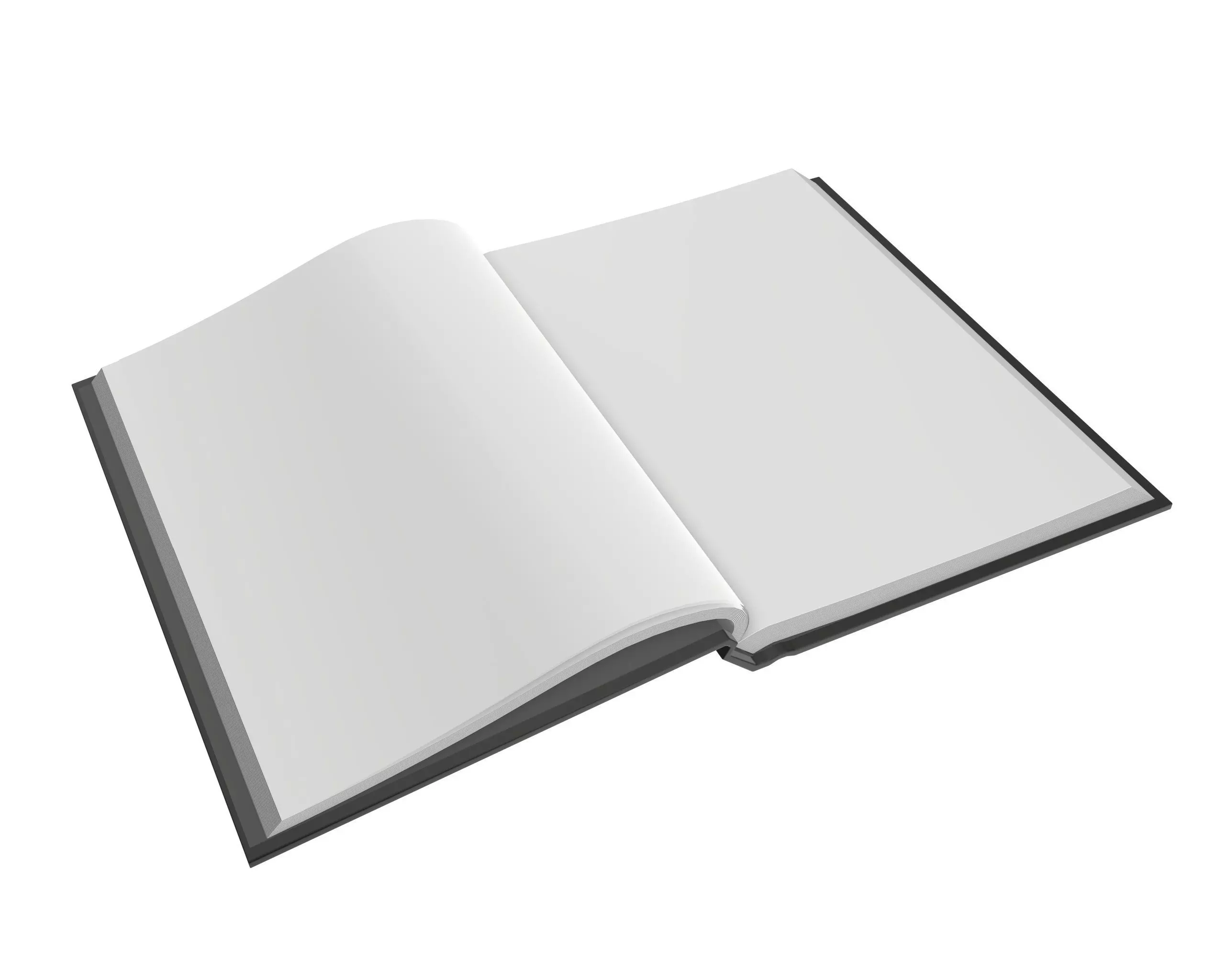 Notebook opened size A6 3D model_0