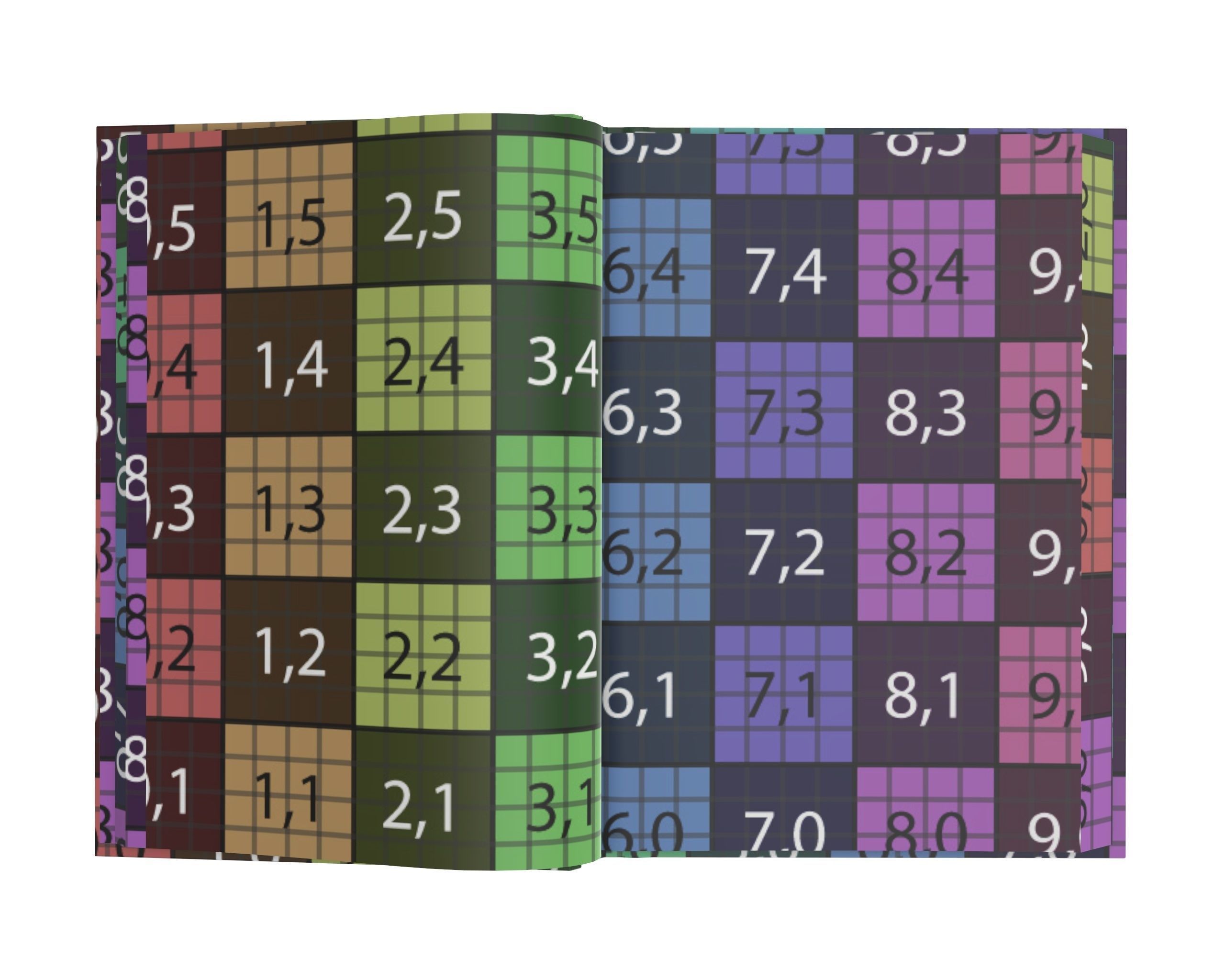 Notebook opened size A6 3D model_11