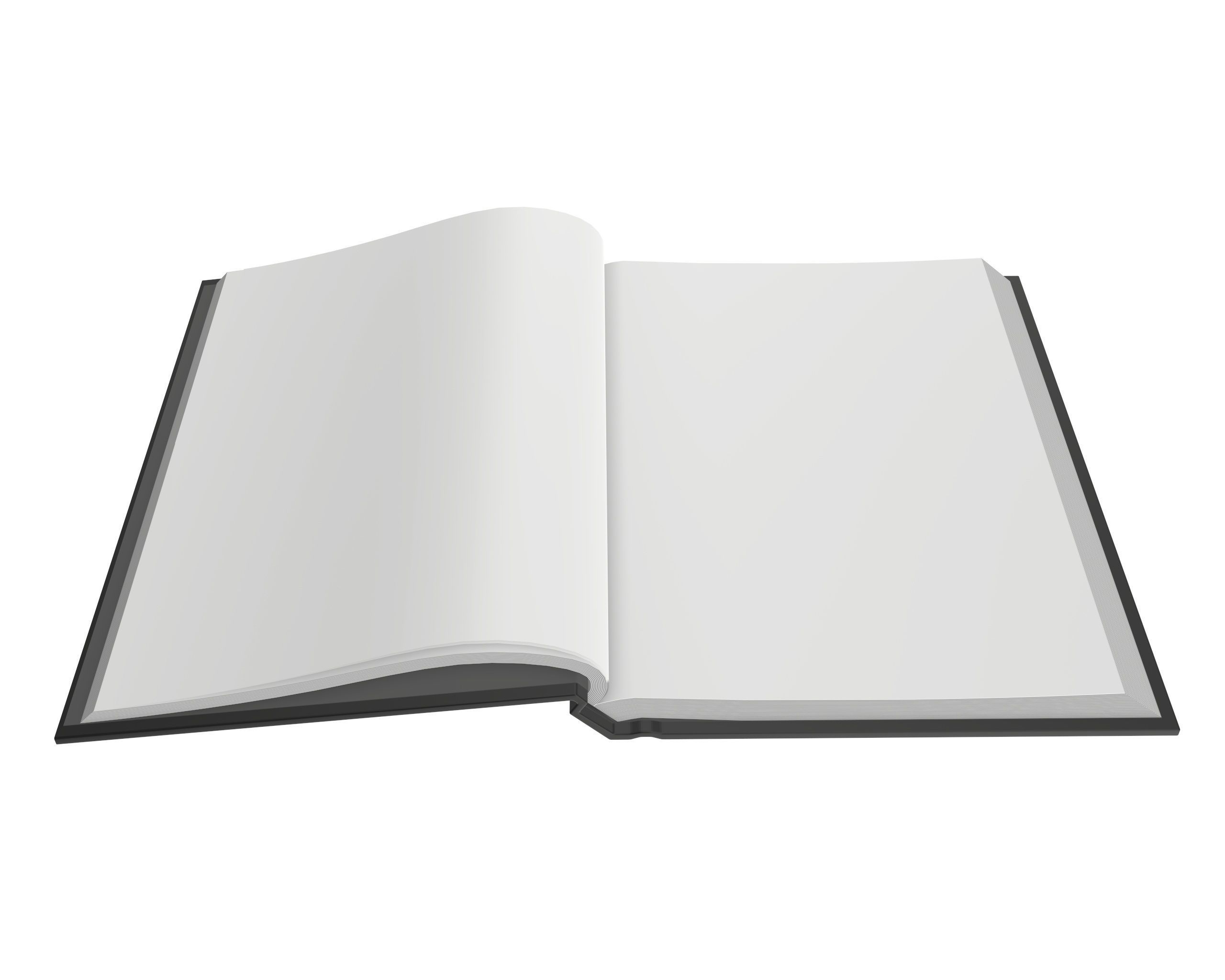 Notebook opened size A6 3D model_1