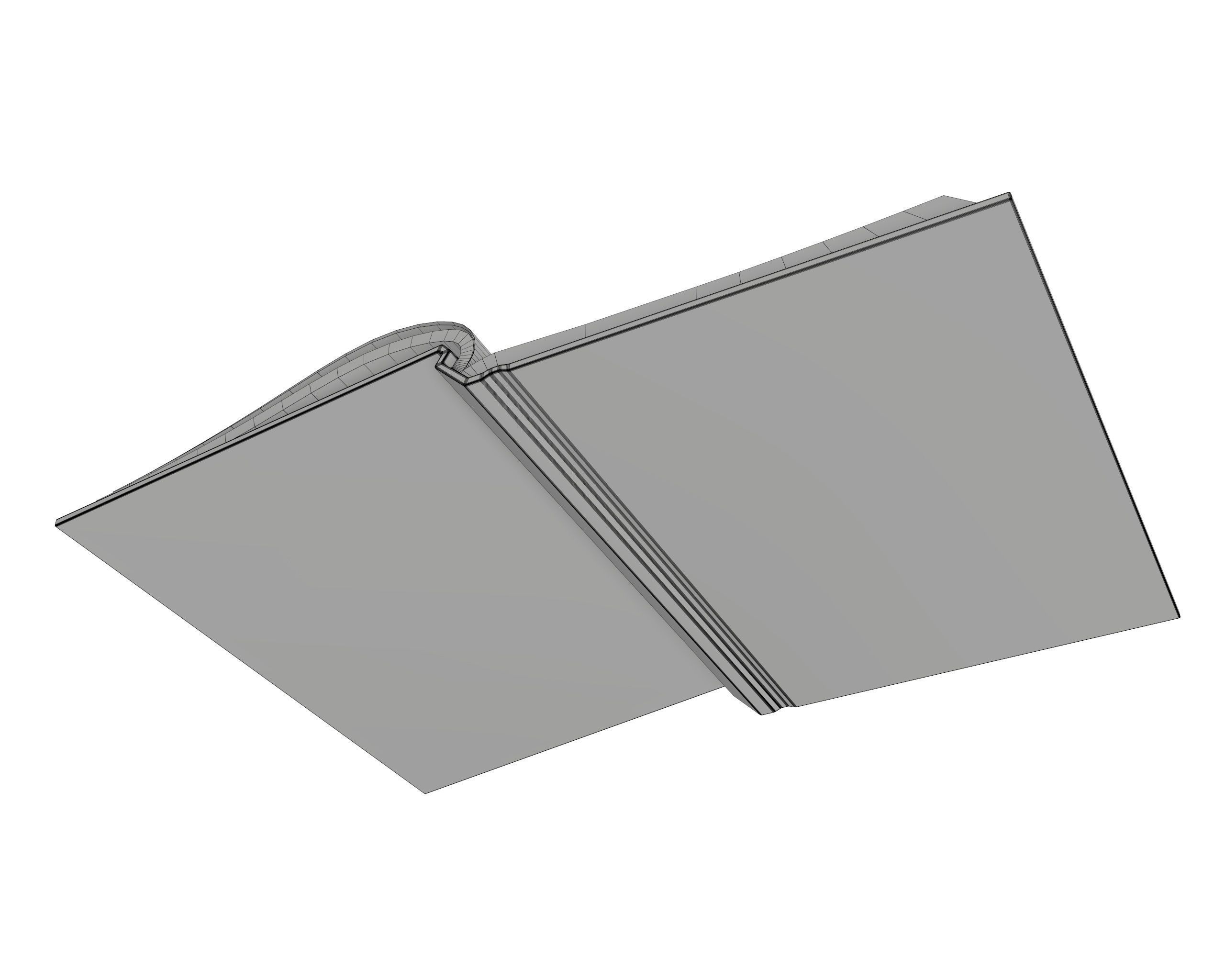 Notebook opened size A6 3D model_6