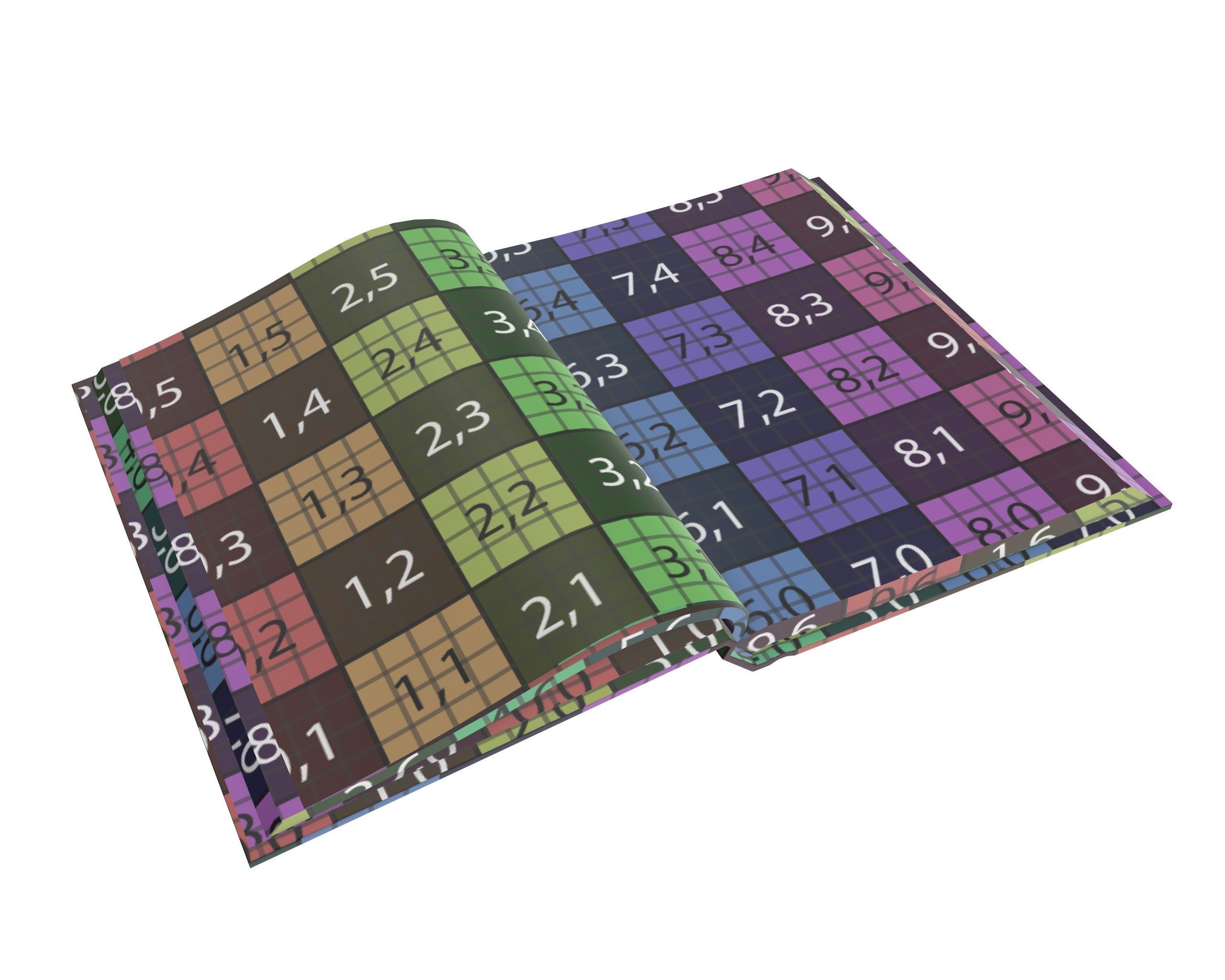 Notebook opened size A6 3D model_8