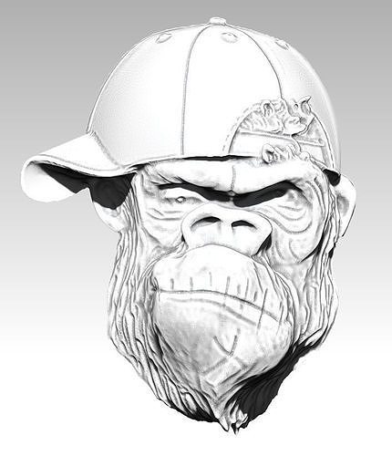 Baseball cap street king pendant 3D print model