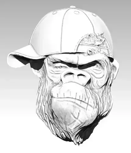 Baseball cap street king pendant 3D print model
