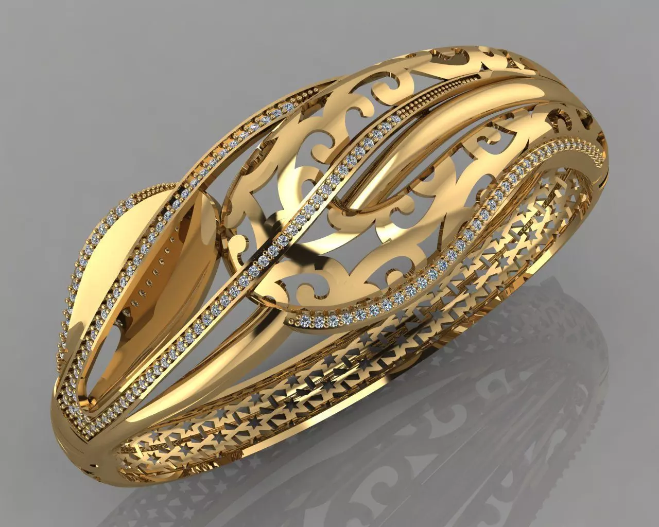 GC GOLD BRC043-Diamond BRACELET 3D print model_0