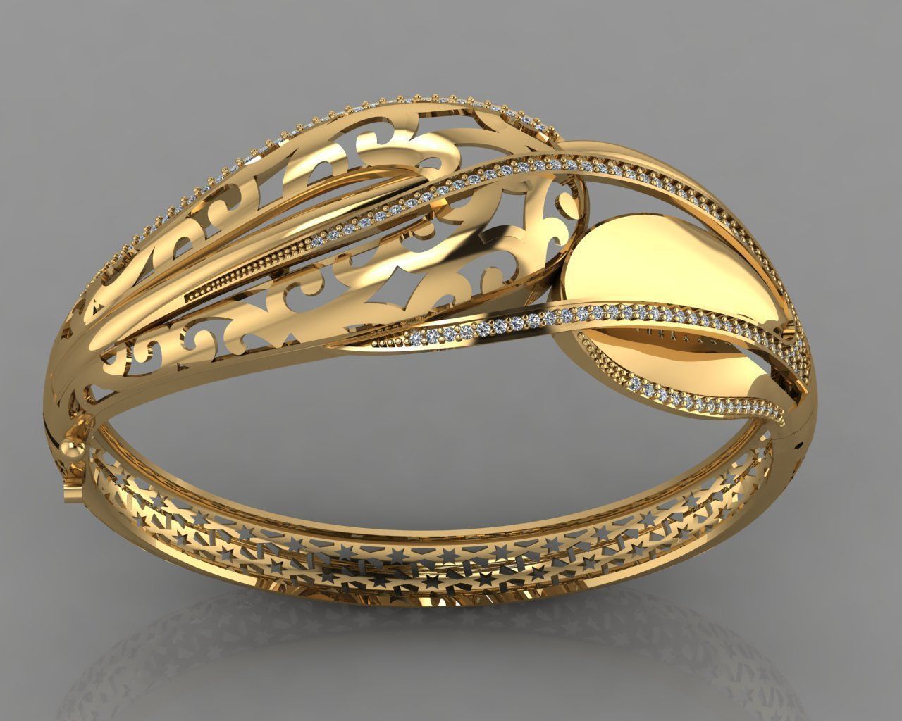 GC GOLD BRC043-Diamond BRACELET 3D print model_1
