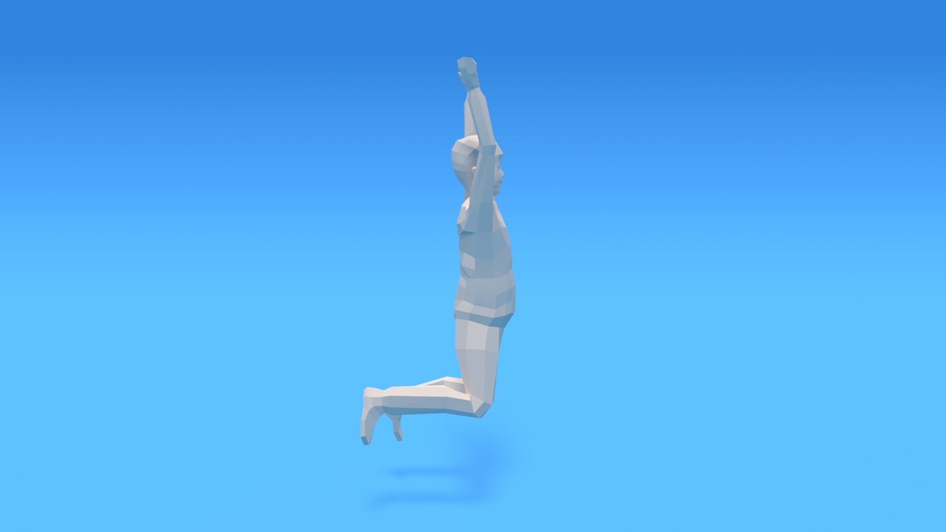 Low Poly Kid Jumping Low-poly 3D model_2