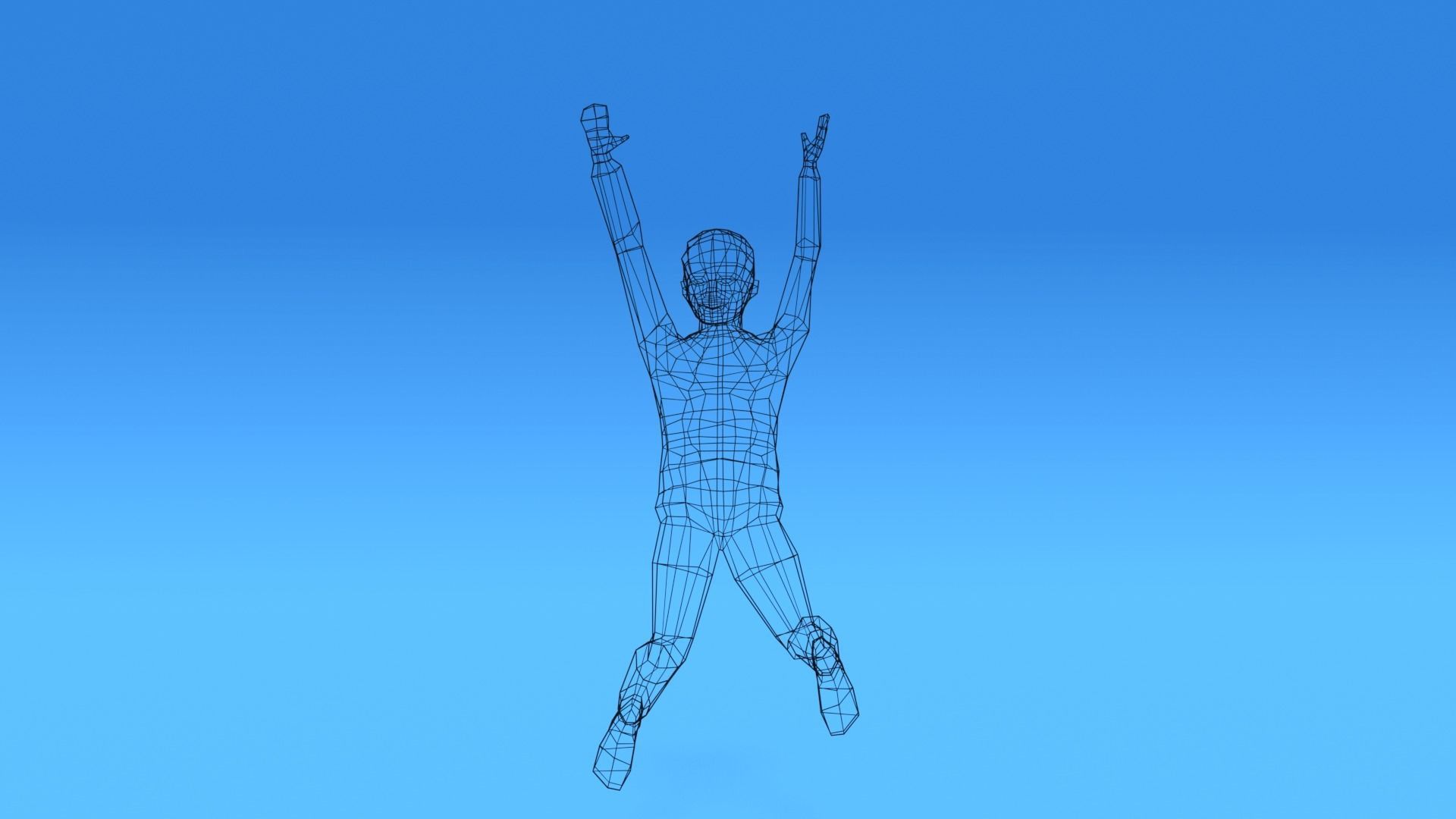 Low Poly Kid Jumping Low-poly 3D model_14