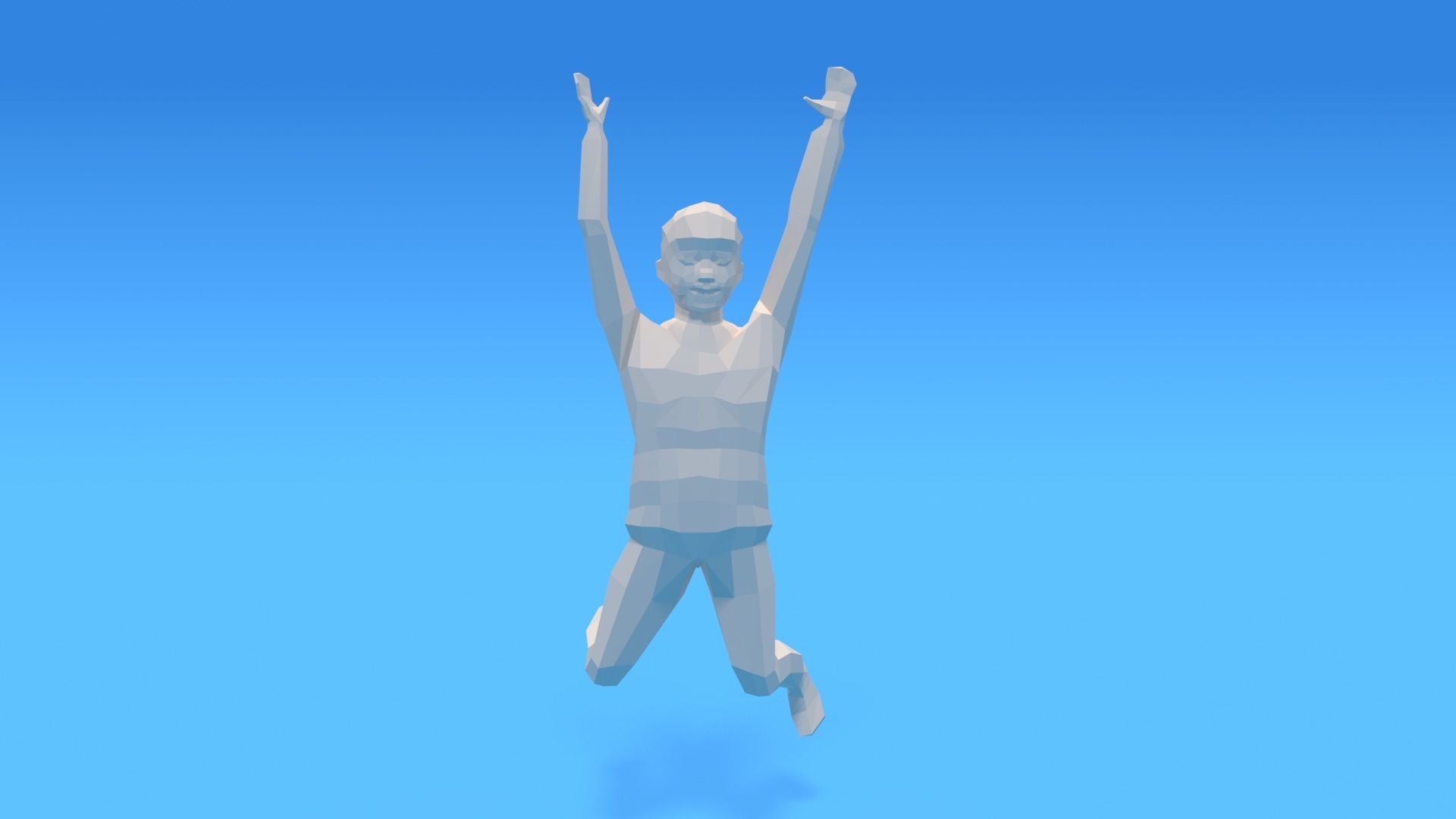 Low Poly Kid Jumping Low-poly 3D model_5