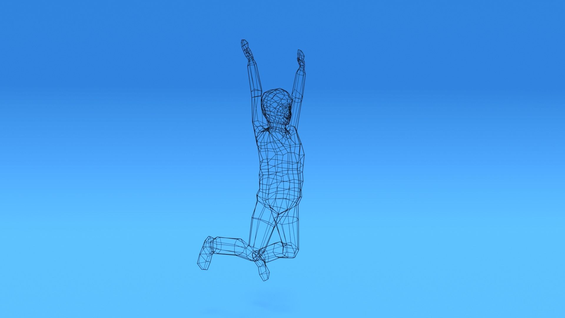 Low Poly Kid Jumping Low-poly 3D model_11