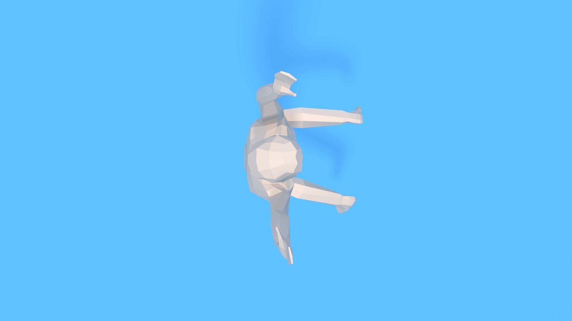 Low Poly Kid Jumping Low-poly 3D model_8