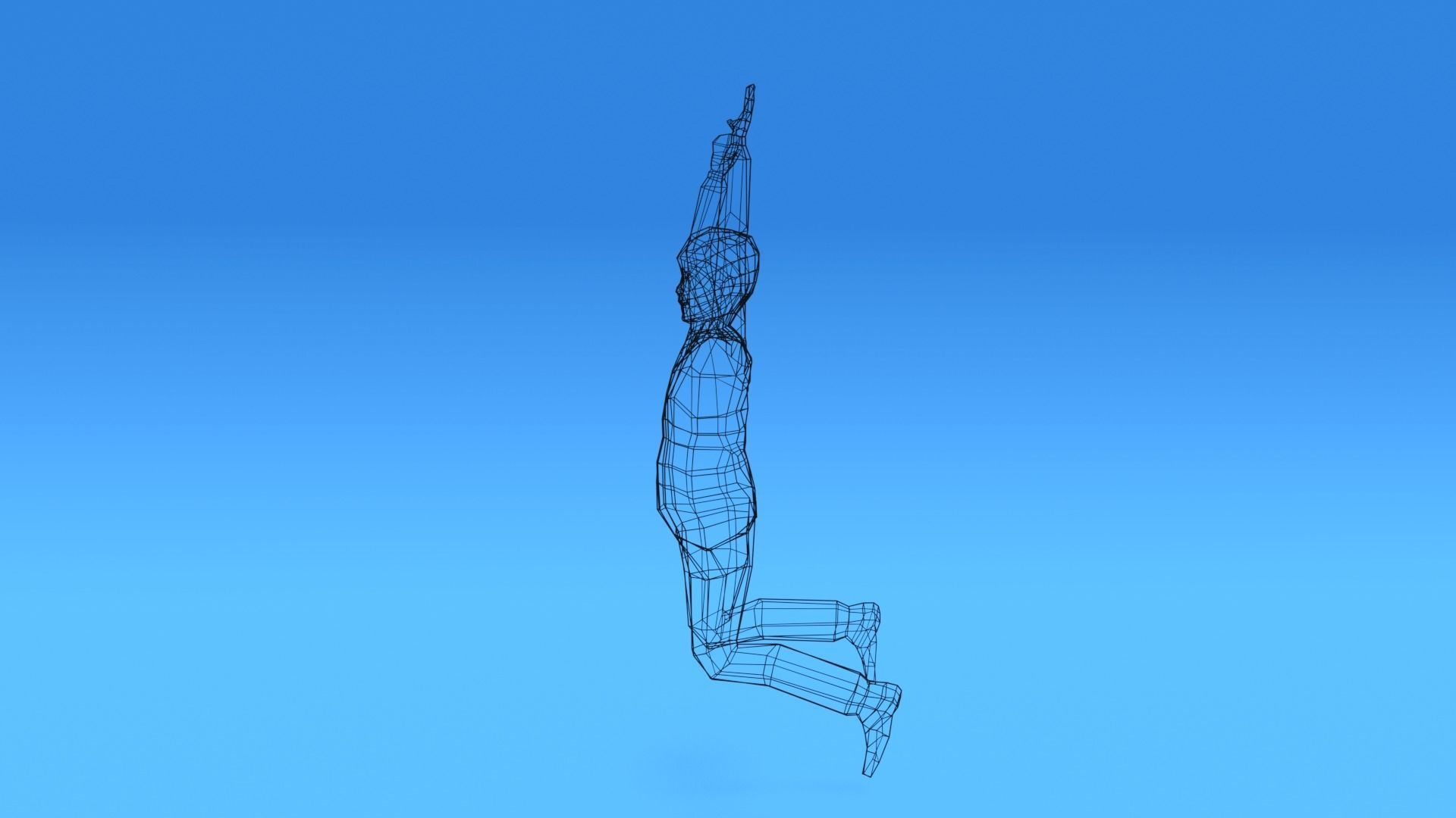 Low Poly Kid Jumping Low-poly 3D model_16