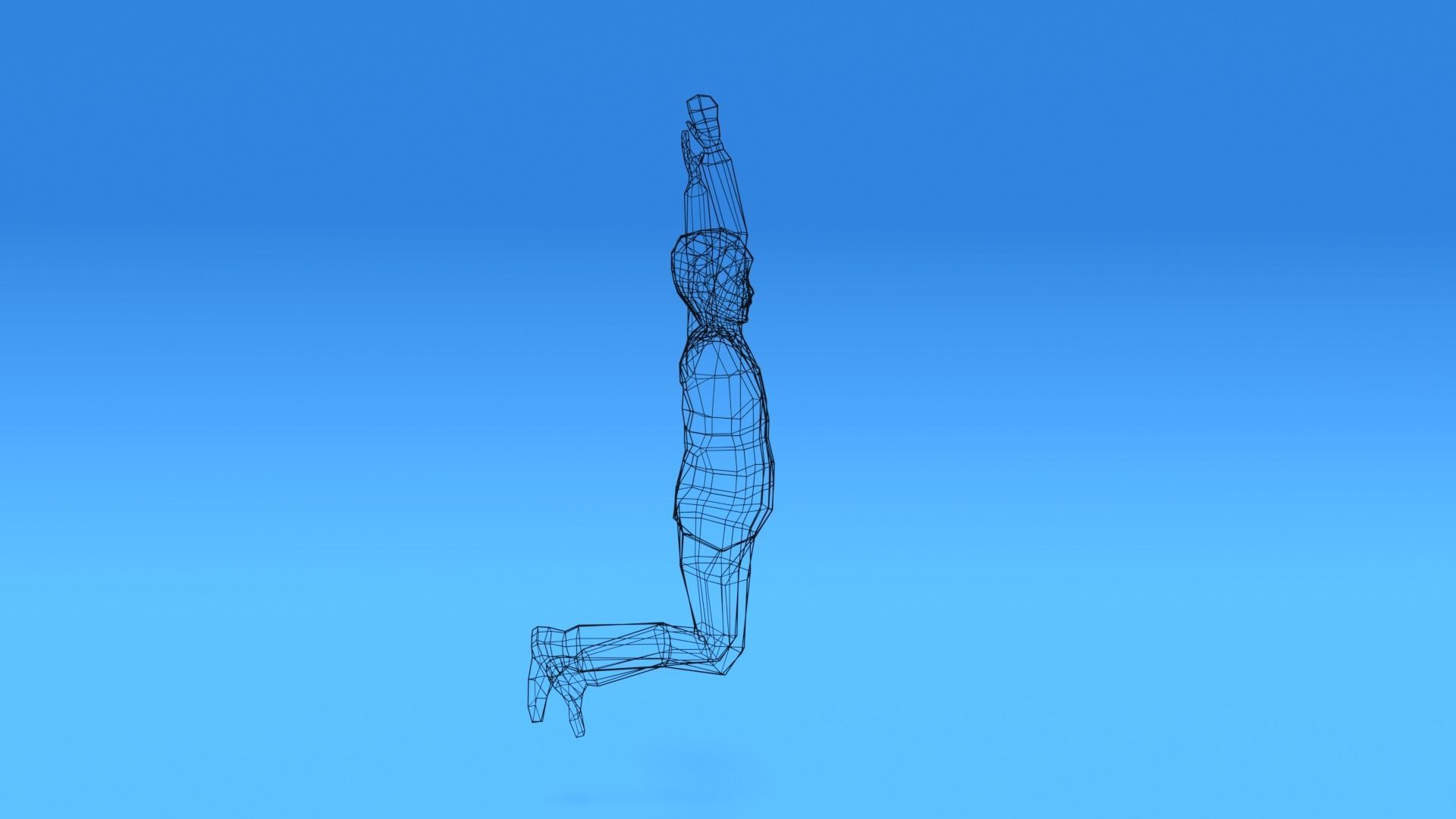 Low Poly Kid Jumping Low-poly 3D model_12