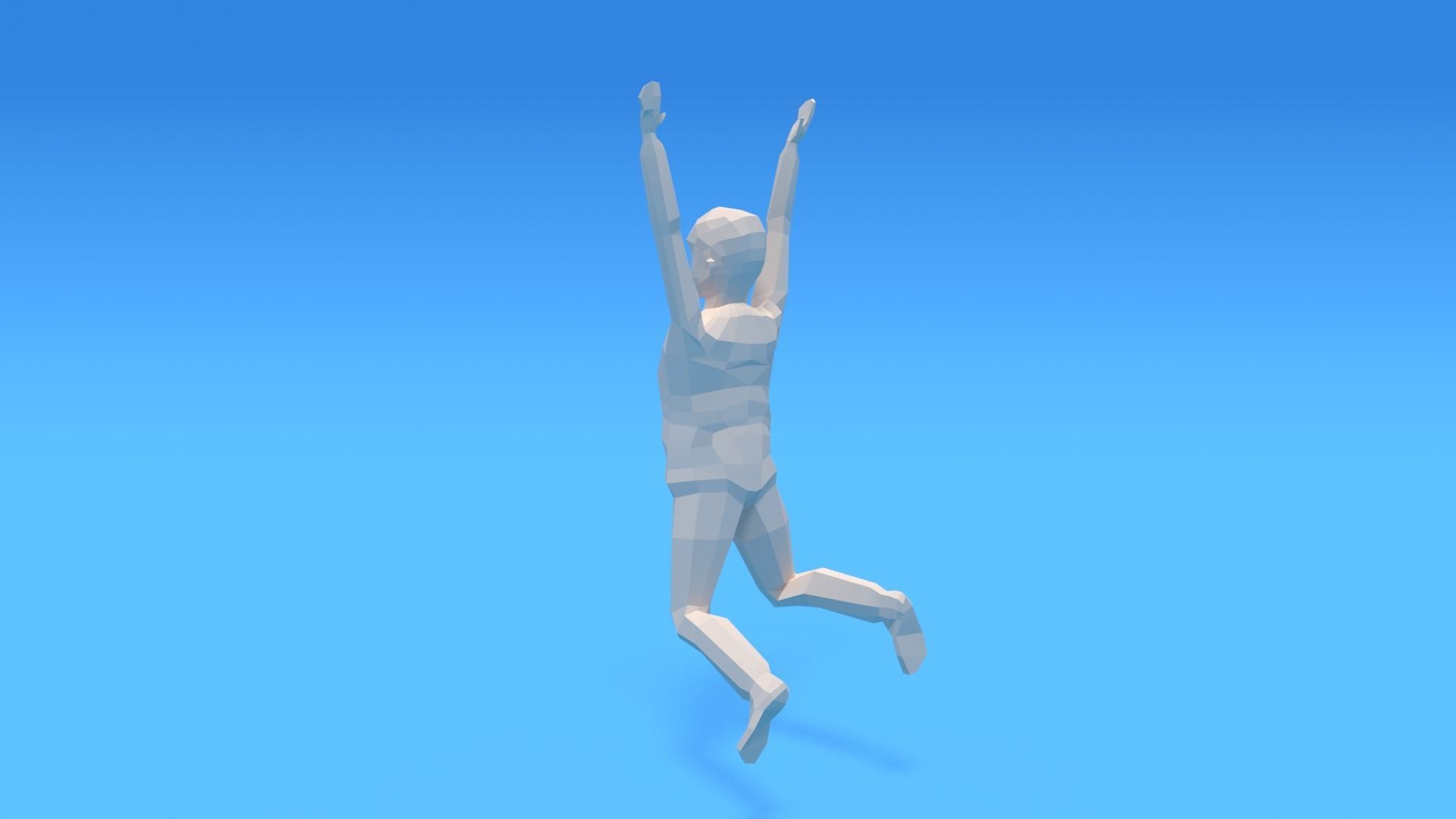 Low Poly Kid Jumping Low-poly 3D model_6