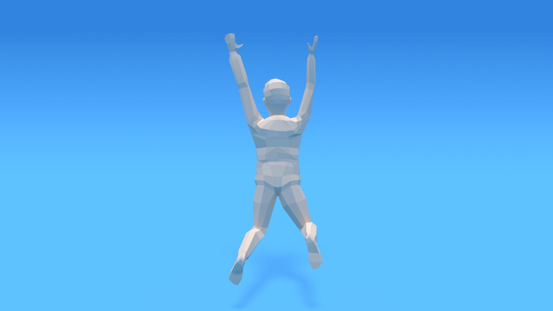 Low Poly Kid Jumping Low-poly 3D model_4