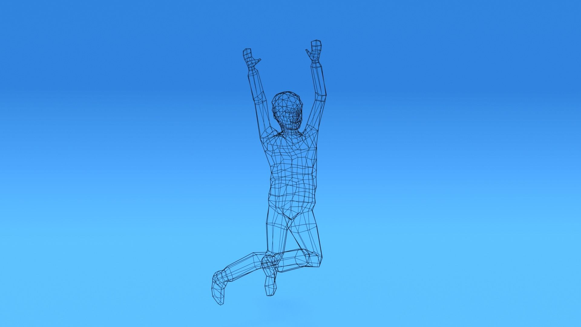 Low Poly Kid Jumping Low-poly 3D model_13